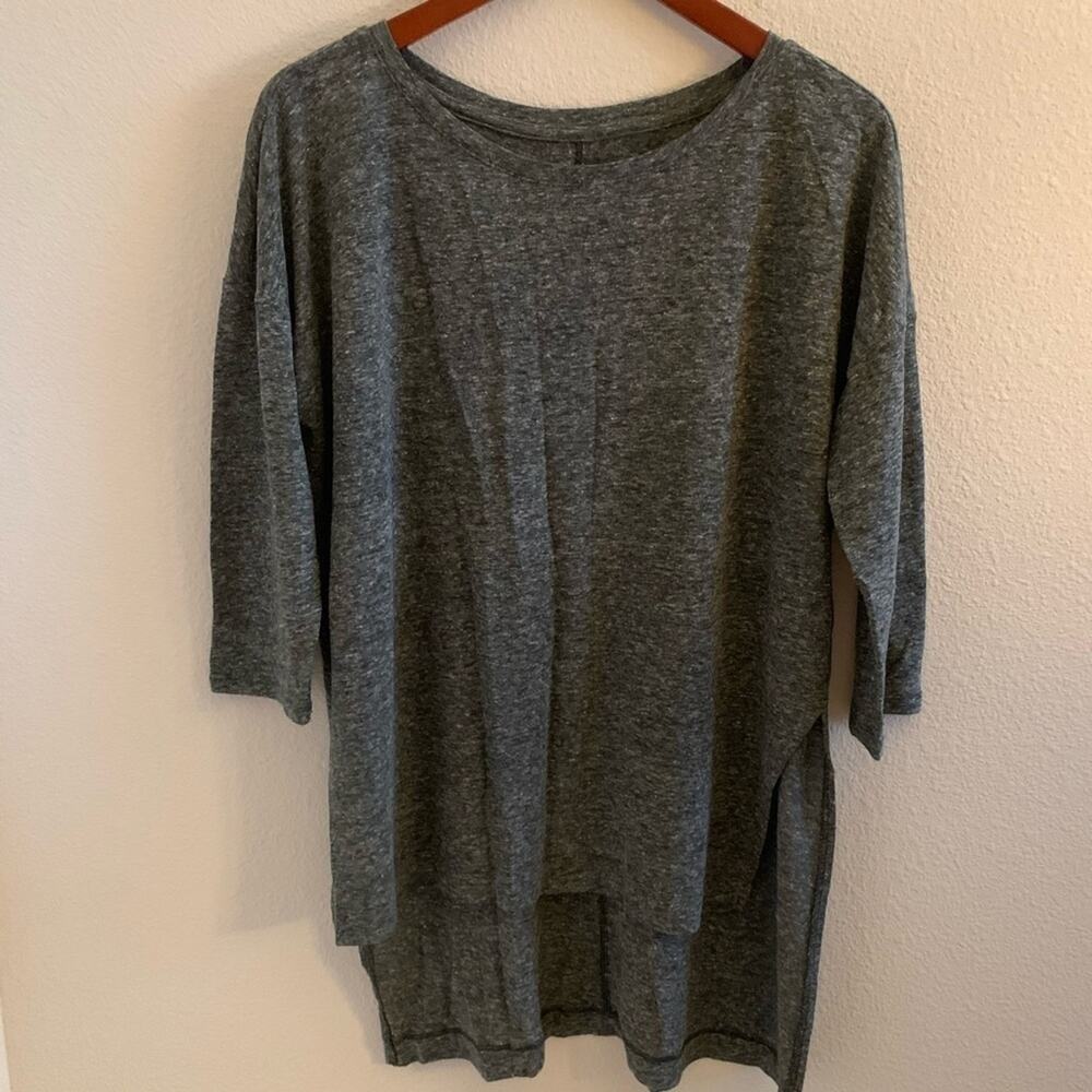 Old Navy Tunic Linen Blend Top High Slits Heathered Lagenlook Updated Basic Boho